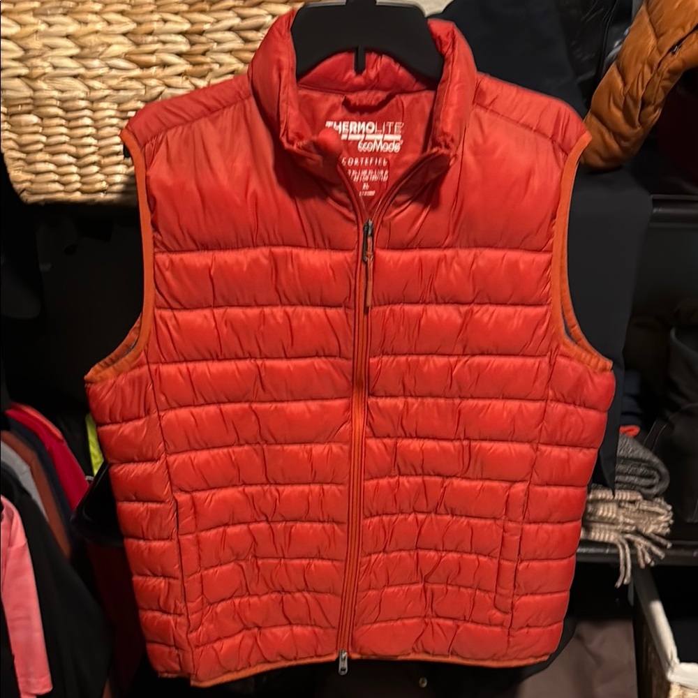 Men's Orange Puffer Vest